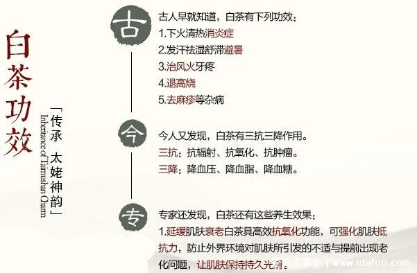 白茶的功效與作用，清熱解暑/消除疲勞/明目/防輻射