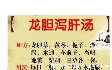 龍膽瀉肝湯組成方歌配方，28個(gè)字功效藥材全知道