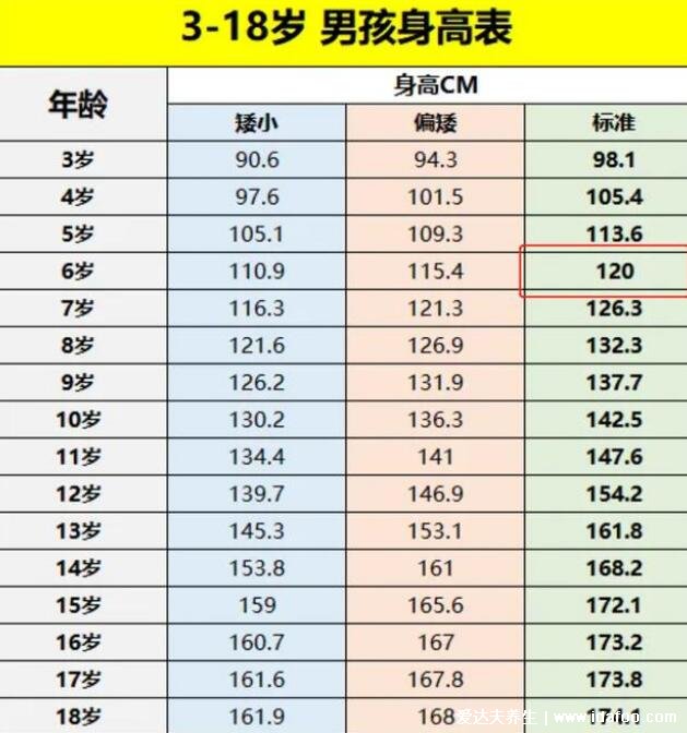 兒童身高標準對照表2022，矮小/偏矮/標準身高參考